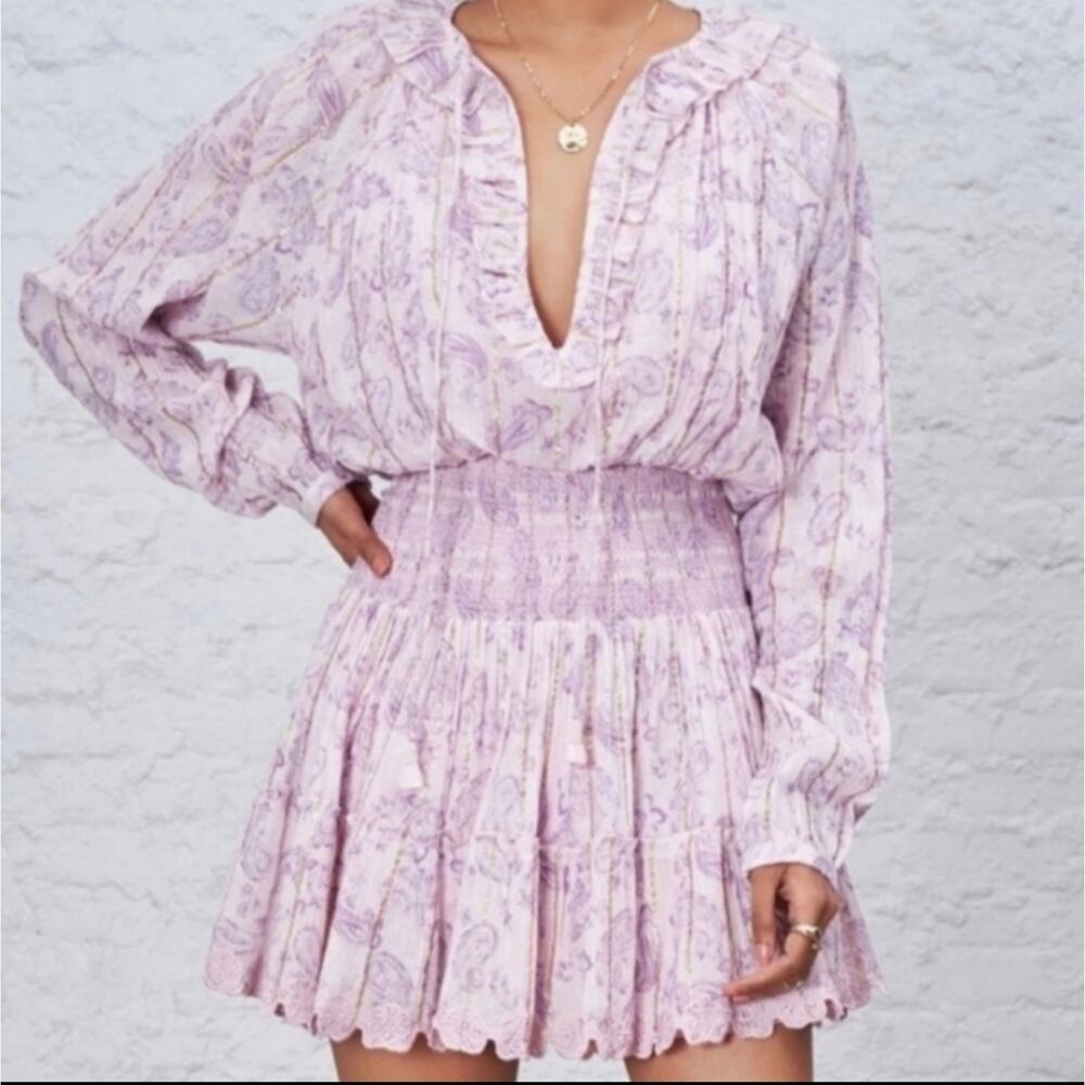 House of Harlow 1960 Lilac Paisley Mini Dress